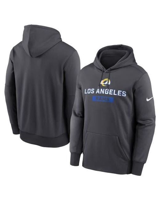 Nike Black Los Angeles Rams Toss Sweep Performance Pullover Hoodie for men