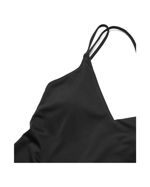 Mango Black Strappy V-neck One-piece Swimsuit