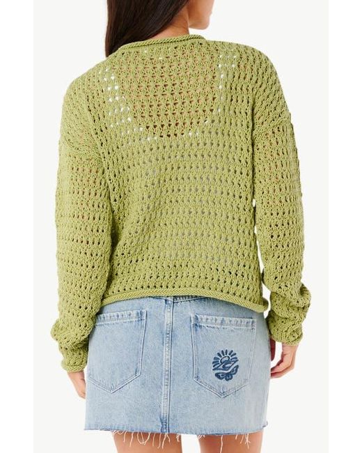 Rip Curl Green Cala Nights Pointelle Sweater