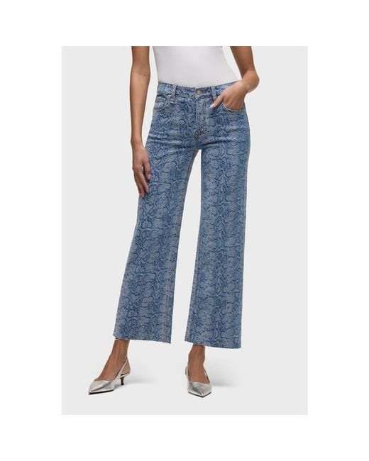 Hudson Jeans Women's Blue Rosie High-Rise Wide Leg Ankle