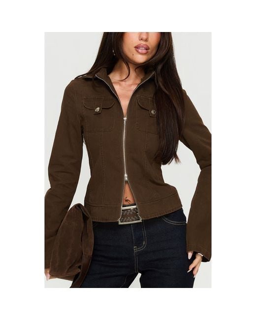 Princess Polly Brown Kelehan Zip Jacket