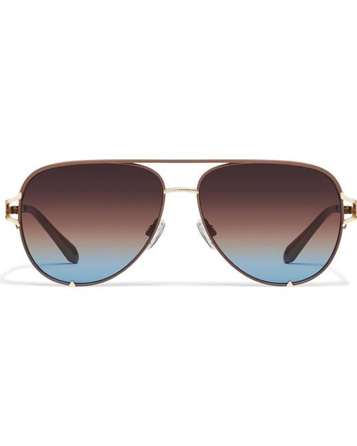 Quay Brown High Key Twist 60Mm Gradient Aviator Sunglasses