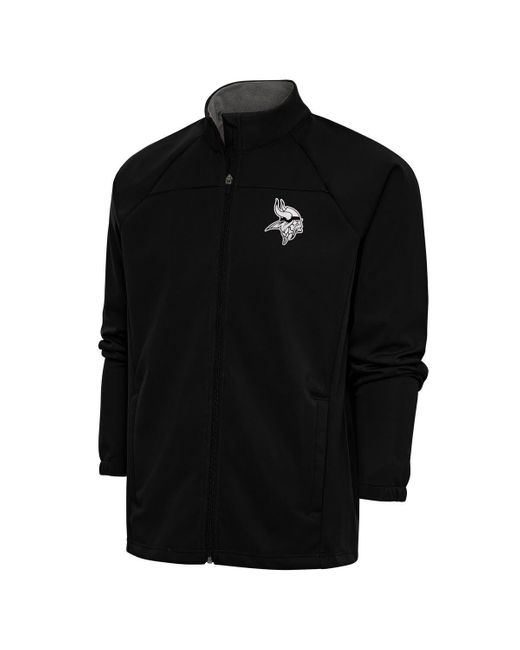 Antigua Black Minnesota Vikings Metallic Logo Links Full-zip Golf Jacket At Nordstrom for men