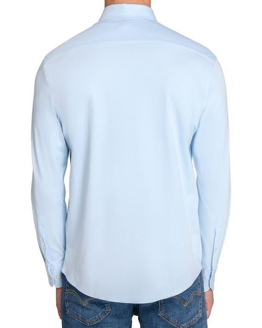 Brooklyn Brigade Blue Solid Knit Long Sleeve Basic for men