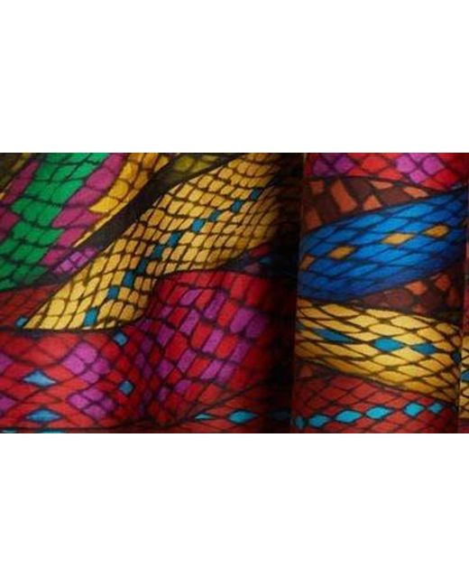 Farm Rio Multicolor Mirage Snake Print Cotton Side Tie Midi Skirt