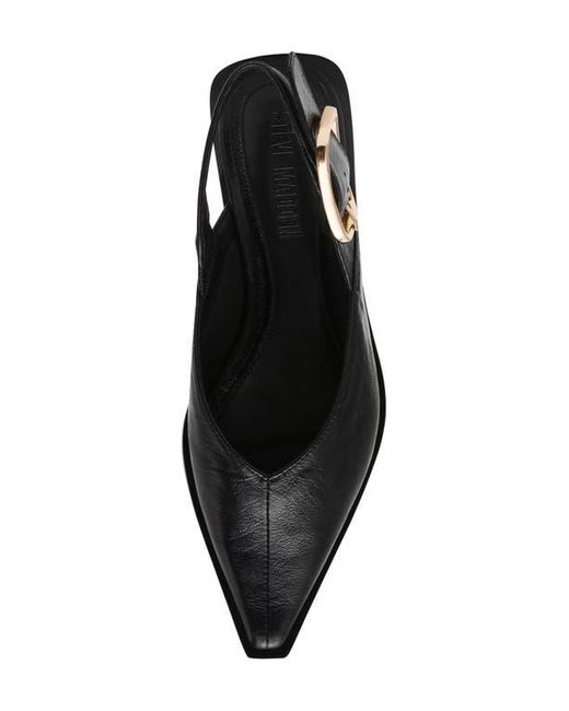 Steve Madden Black Shay Pointed Toe Slingback Flat
