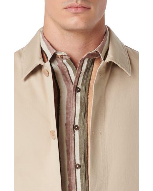 Bugatchi Natural Button-Up Twill Jacket for men