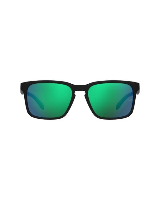 Under Armour Green 57Mm Rectangular Sunglasses for men