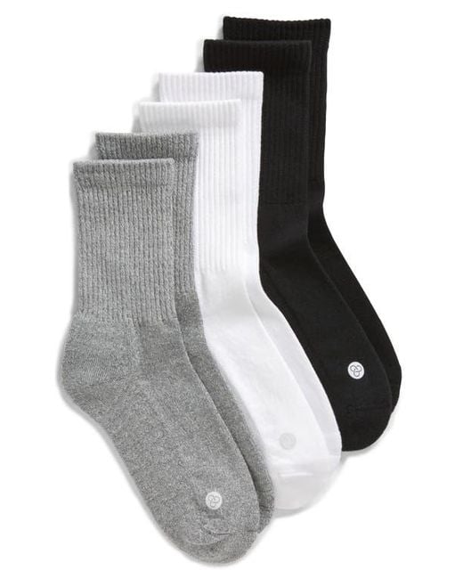 Zella Gray 3-Pack Crew Socks