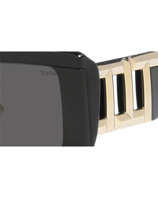 Tiffany & Co Black 62Mm Oversize Rectangular Sunglasses