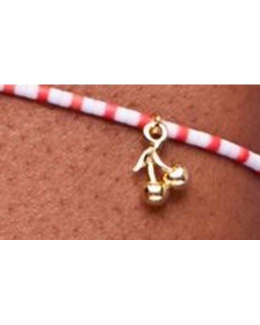Estella Bartlett White Fruity Miyuki Charm Bead Slider Bracelet