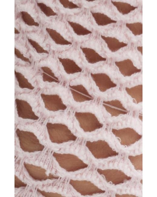 Stems Pink Netted Crew Socks