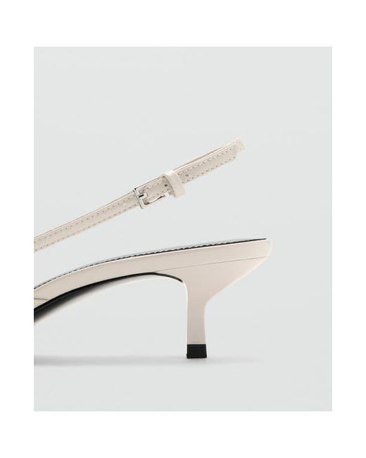 Mango Metallic Slingback Kitten Heel Pump