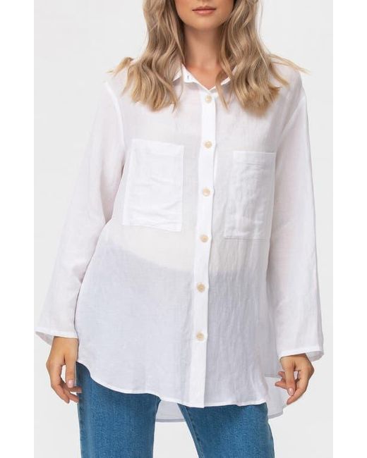 PIETRO BRUNELLI MATERNITY White Button Down Maternity Shirt