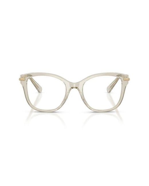 Swarovski Brown 49Mm Crystal Embellished Square Optical Glasses