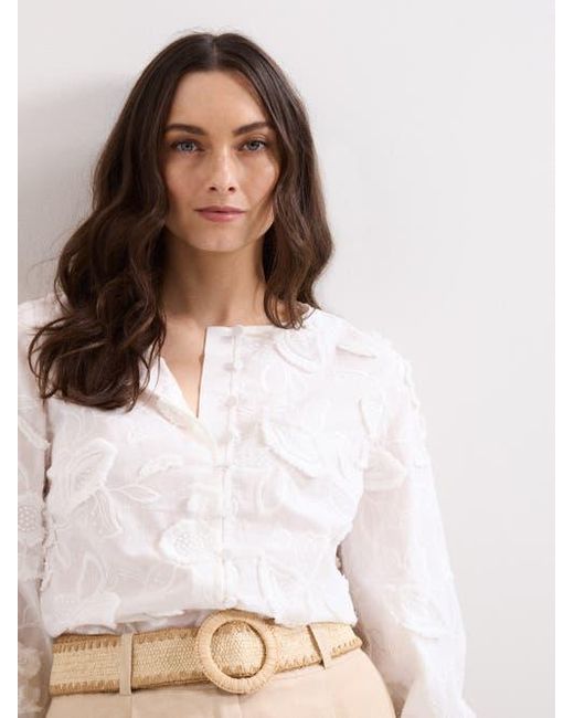 Phase Eight Natural Daisy Texture Blouse