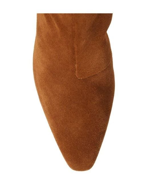 Loeffler Randall Brown Square Toe Stacked Heel Booties