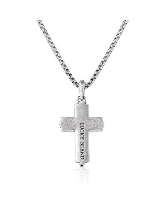 Lucky Brand Metallic Cross Pendant Necklace for men