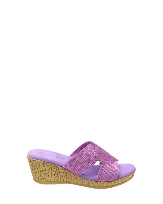 David Tate Purple Vibe Wedge Slide Sandal