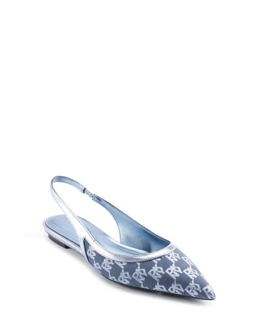 DKNY Blue Millbury Slingback Pointed Toe Flat