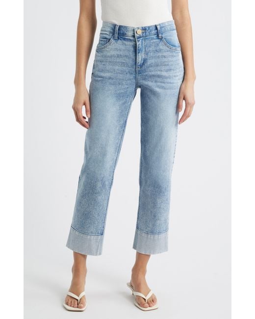 Wit & Wisdom Blue High Waist Cuff Hem Jeans