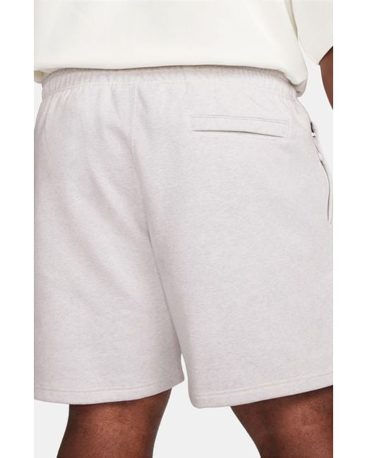 Nike White Solo Swoosh Fleece Sweat Shorts for men