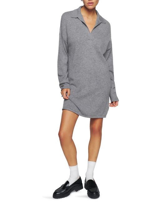 Reformation Doreen Long Sleeve Cashmere Sweater Dress in Gray | Lyst