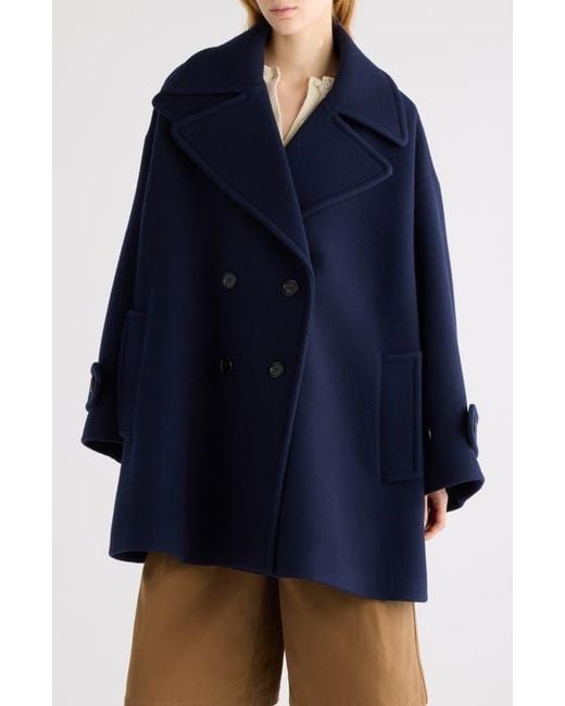 Chloé Blue Iconic Soft Wool Blend Coat