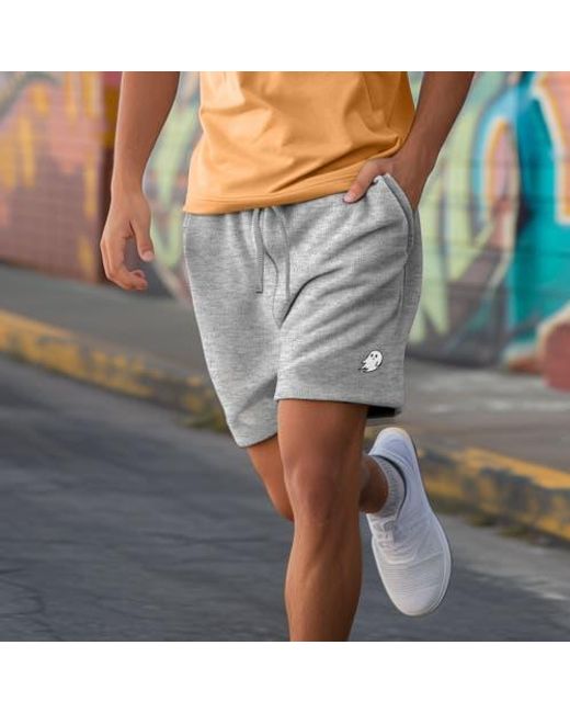 Alix Gray Ghost Relaxed Fleece Sweat Elastic Shorts for men