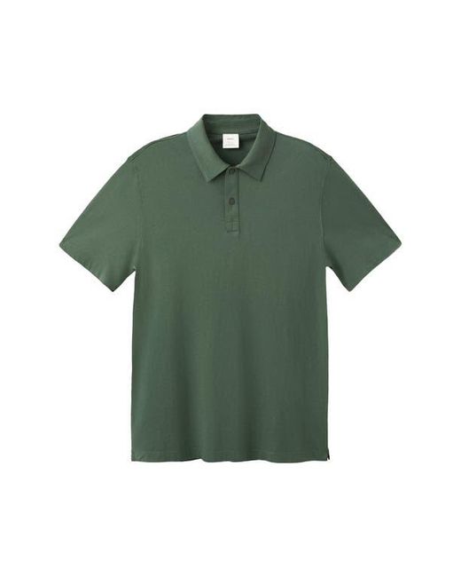 Mango Green Solid Cotton Piqué Polo for men