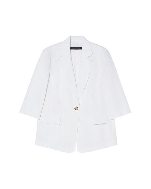Marina Rinaldi White Sabadel Linen Jacket