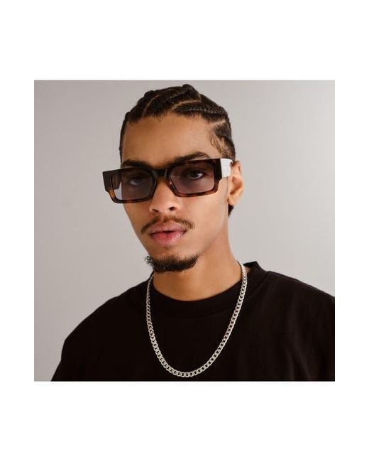 Le Specs Brown Contemplation 54Mm Rectangular Sunglasses for men