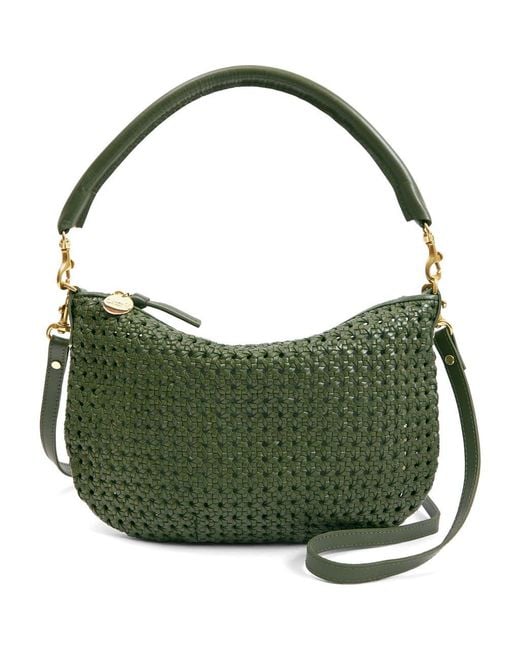 Clare V. Green Petit Moyen Woven Messenger Bag