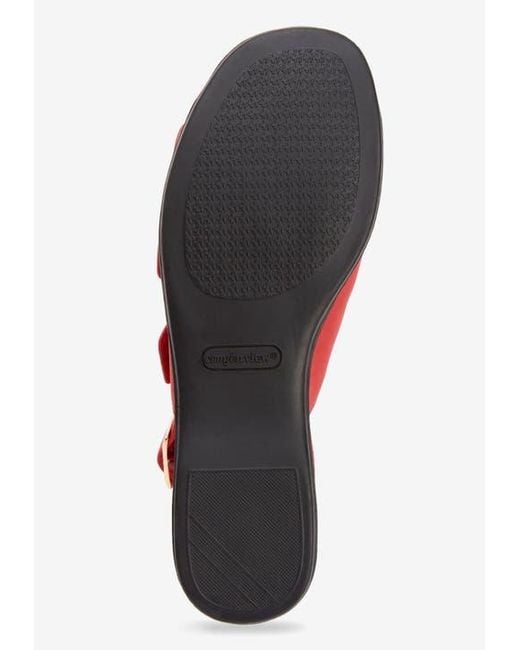 Comfortview Red The Sutton Suede-Like Adjustable Sandal