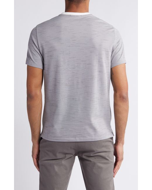 Robert Barakett Gray Brewer Slim Fit Cotton V-neck T-shirt for men