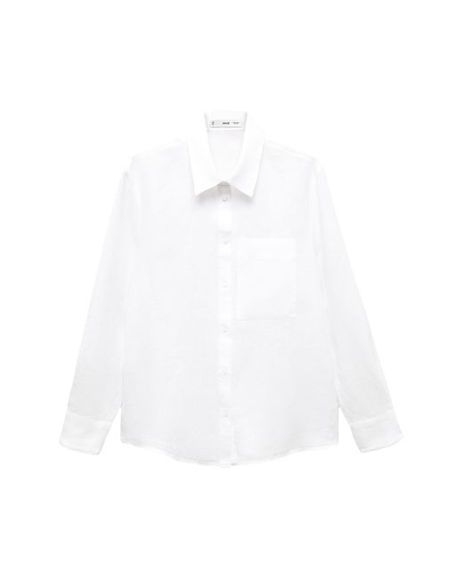 Mango White Lino Linen Shirt