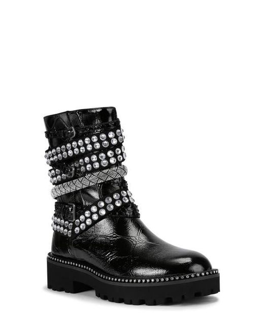 Kurt Geiger Black Crystal Embellished Multistrap Boot