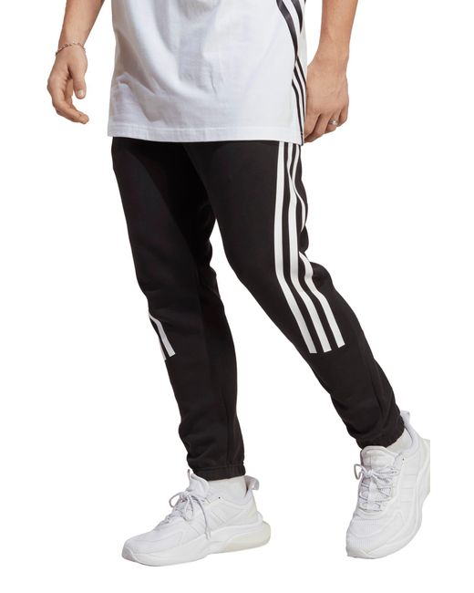 Adidas Black Future Icons 3-stripes Fleece Pants for men