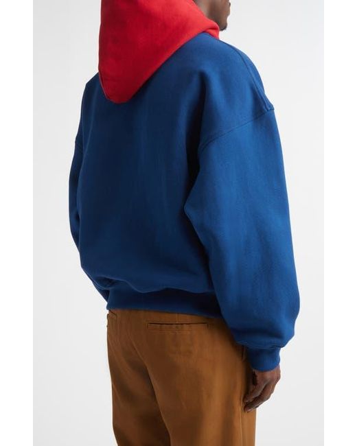 Rhude Blue Chenille Logo Patch Hoodie for men