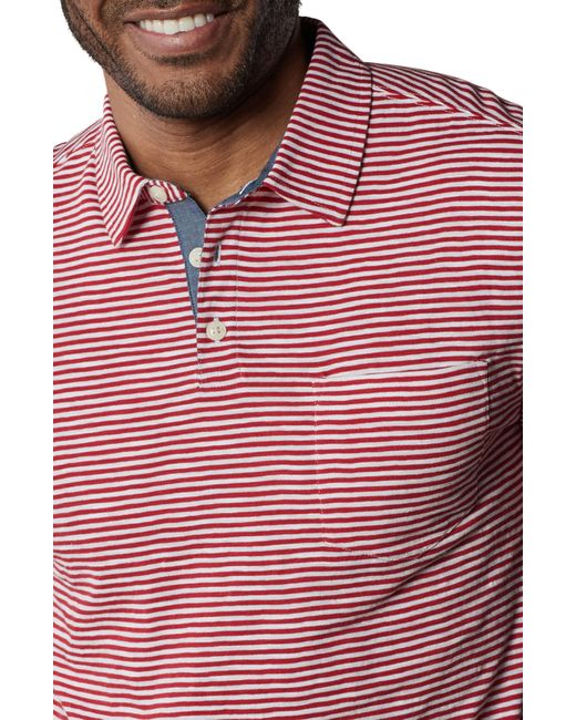 The Normal Brand Red Slub Pocket Polo for men