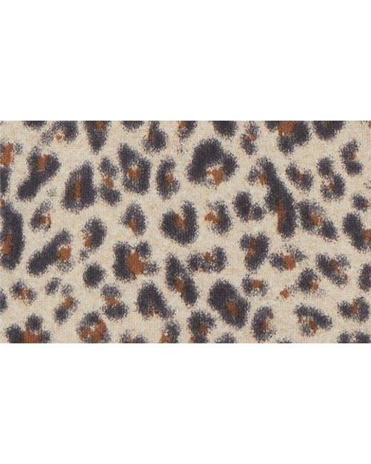 Caslon Black Leopard Print Raglan Wool & Cashmere Sweater