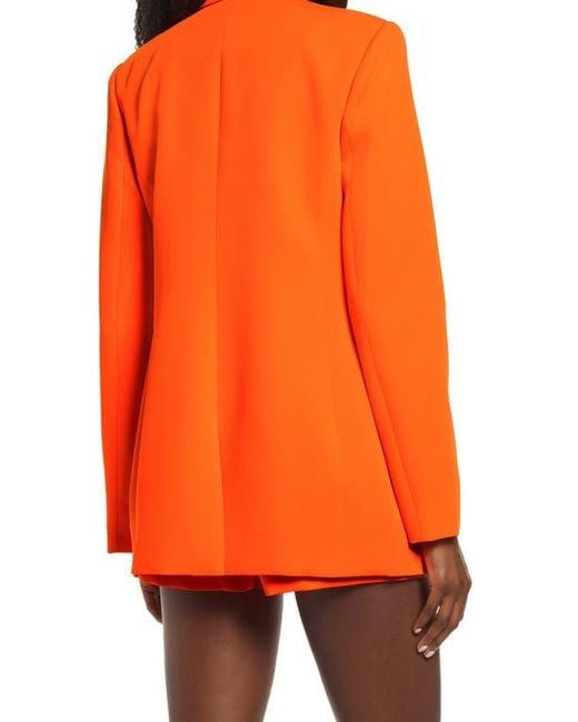 Endless Rose Orange Tailored Single Button Blazer