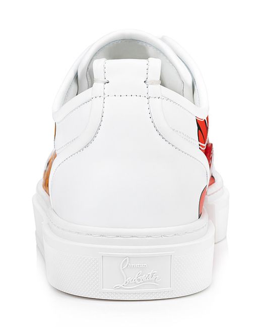 Christian Louboutin White X Shun Sudo Adolon Junior Button Flower Low Top Sneaker for men