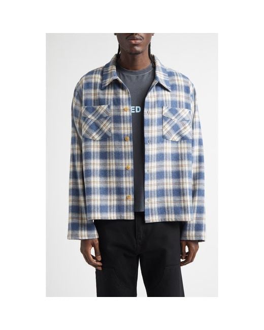 Stockholm Surfboard Club Club Plaid Overshirt in Blue for Men | Lyst