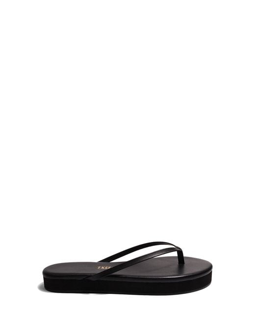 TKEES Black Lily Platform Flip Flop