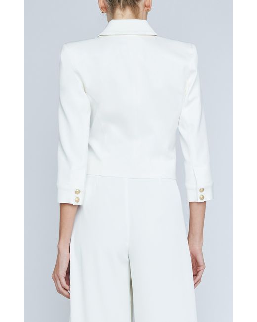 L'Agence White Kumi Fitted Crop Jacket