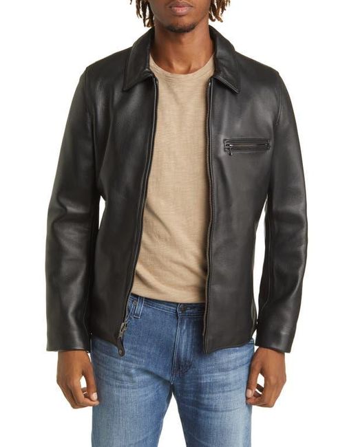 Schott Nyc Black Waxy Leather Delivery Jacket for men