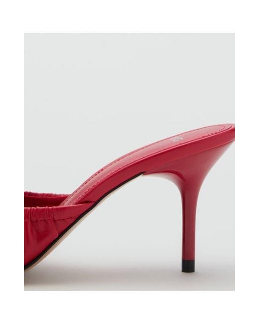 Mango Red Bow Detail Slide Sandal