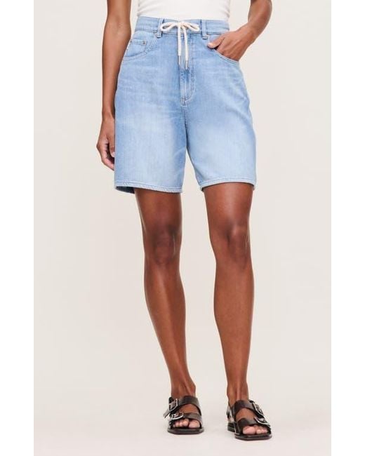 DL1961 Blue Taylor Drawstring High Waist Denim Shorts
