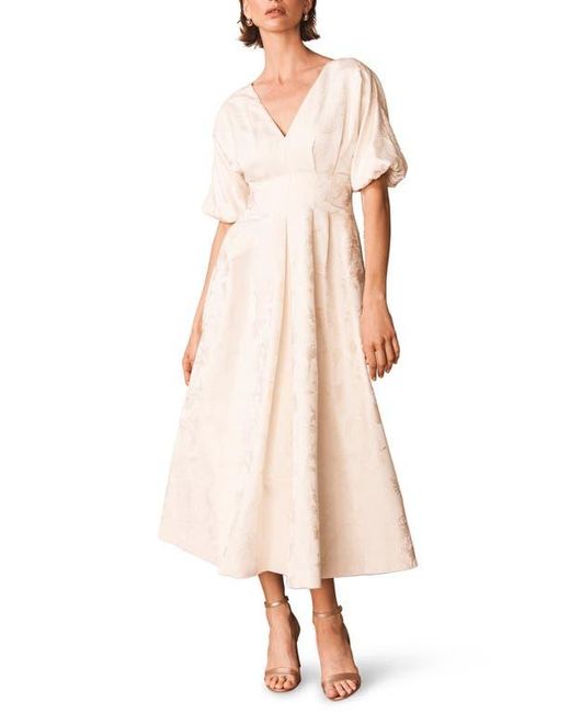 Mint Velvet Natural Jacquard Midi Dress